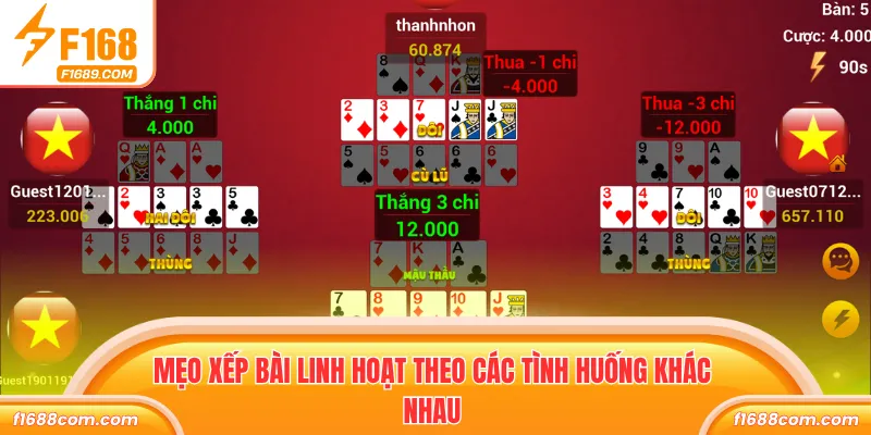 Mậu Binh Online - Bỏ Túi 3 Mẹo Chốt Thưởng Tại F168 3 Mẹo xếp bài linh hoạt theo các tình huống khác nhau