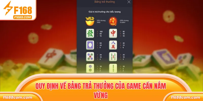 Đường Mạt Chược Slot Game Hấp Dẫn Tặng Thưởng Khủng 2 Quy định về bảng trả thưởng của game cần nắm vững